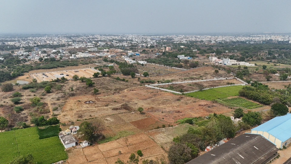 Actual aerial photograph of Vasanth Vihar Enclave in Sangareddy