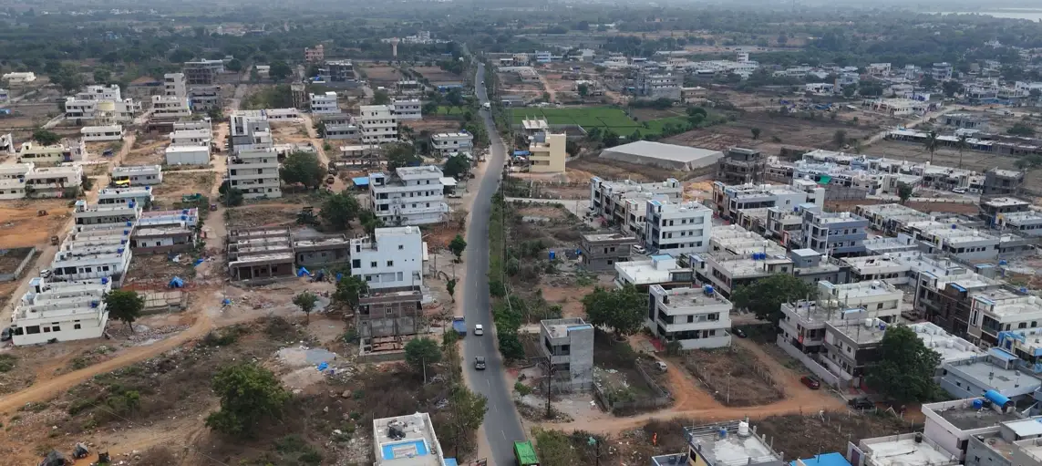 Sangareddy real estate - residential development and plots aerial view